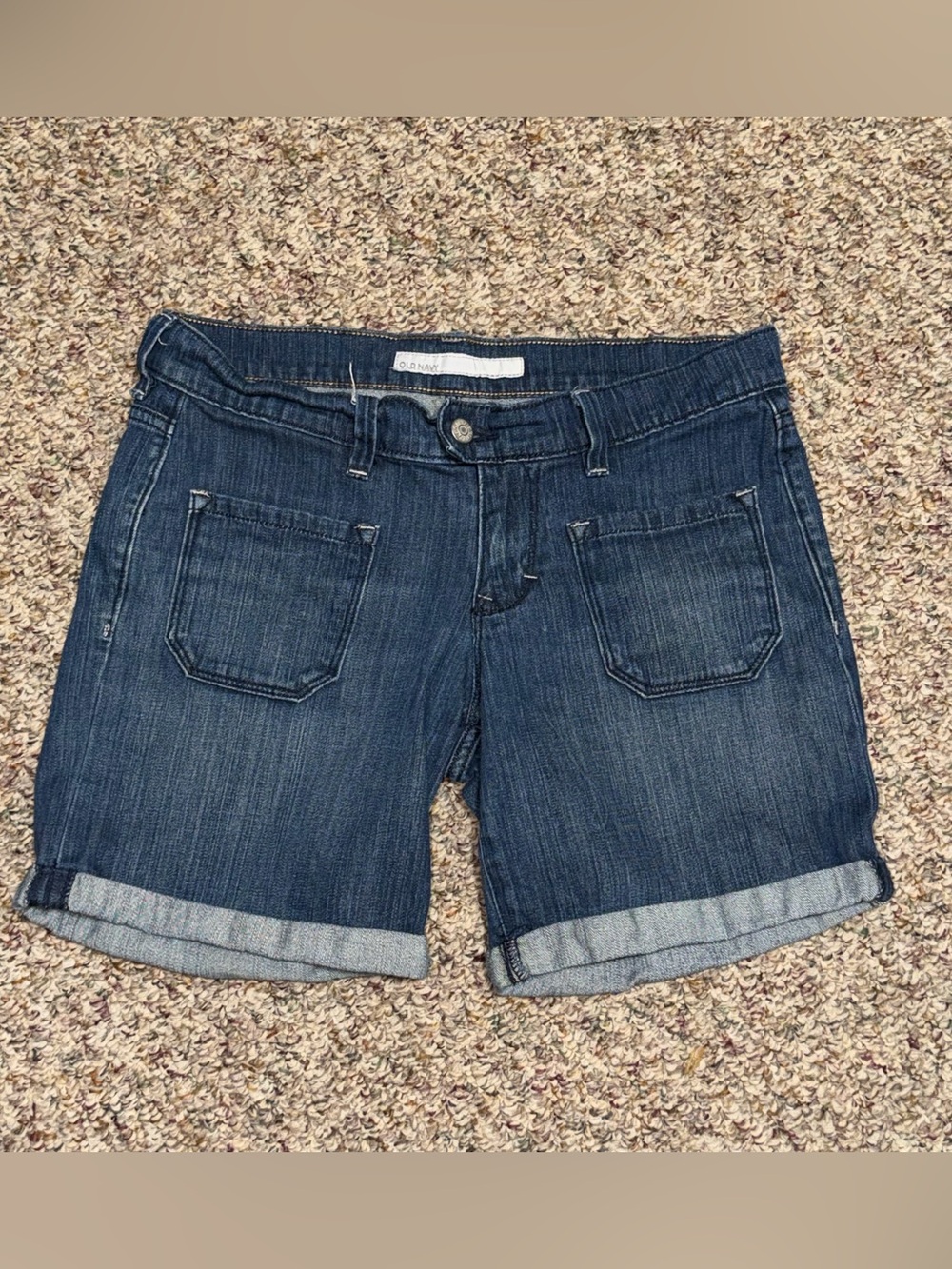 Women's size 6 shorts low rise Dark Blue Denim Roll-Cuff Women's Shorts